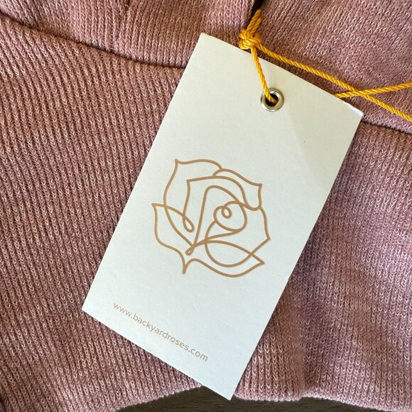 NWT Backyard Roses Mauve Cropped Sweater V-Neck Button Front Size XS - Picture 9 of 9